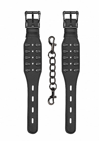 Skulls and Bones Handcuffs with Skulls Black
